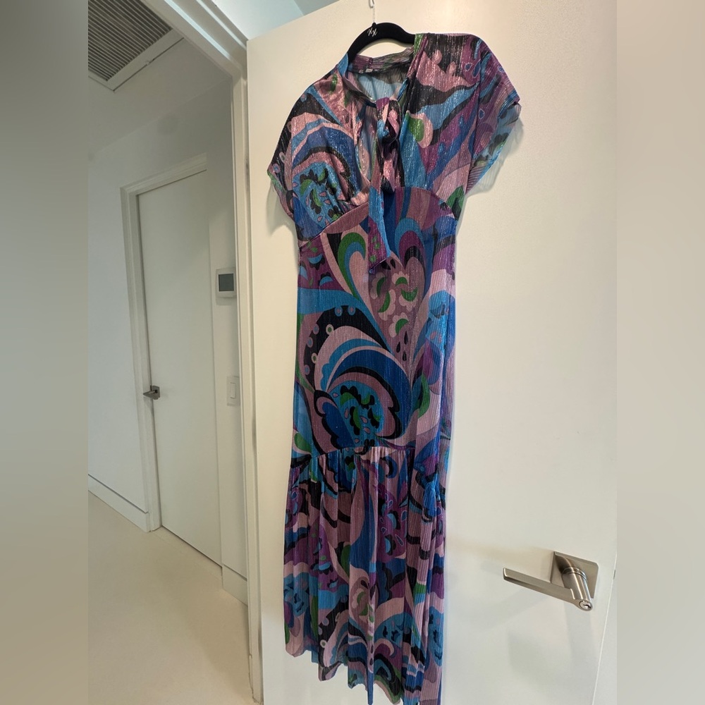 Zara Vibrant Purple and Blue Maxi Dress